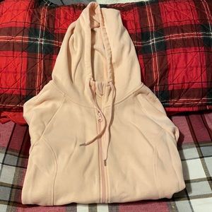 Cotton Zip Hoodie Peach color.